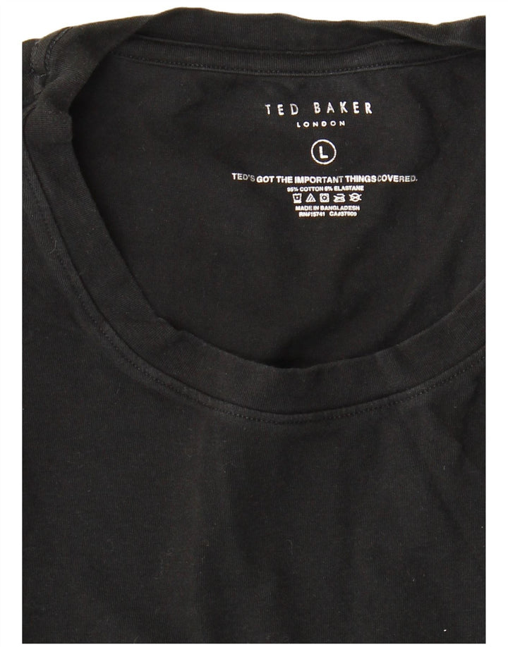 Ted Baker T-shirt da uomo Top grande in cotone nero
