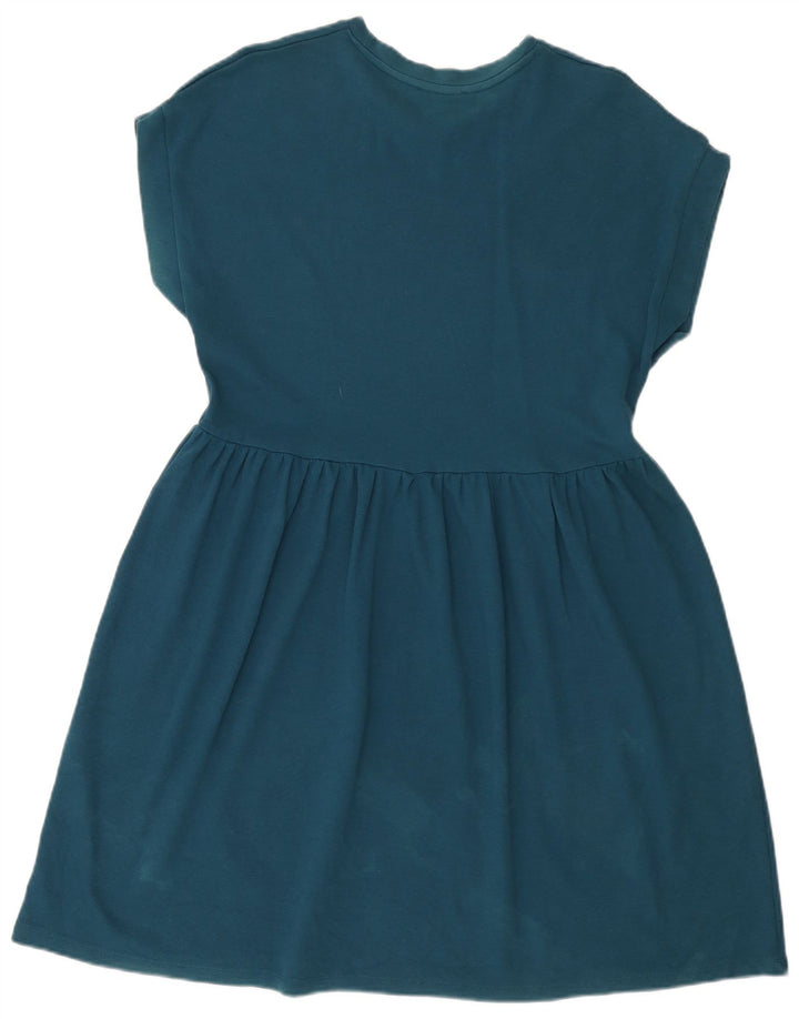 Abito a trapezio senza maniche da donna Zara in cotone blu navy medio