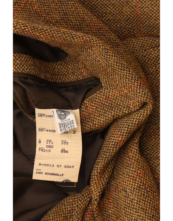 Giacca blazer da uomo a 2 bottoni HUGO BOSS EU 56 3XL lana vergine a quadri marrone