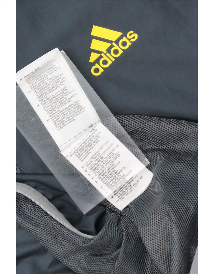 Giacca da ginnastica da uomo Adidas grande in poliestere grigio