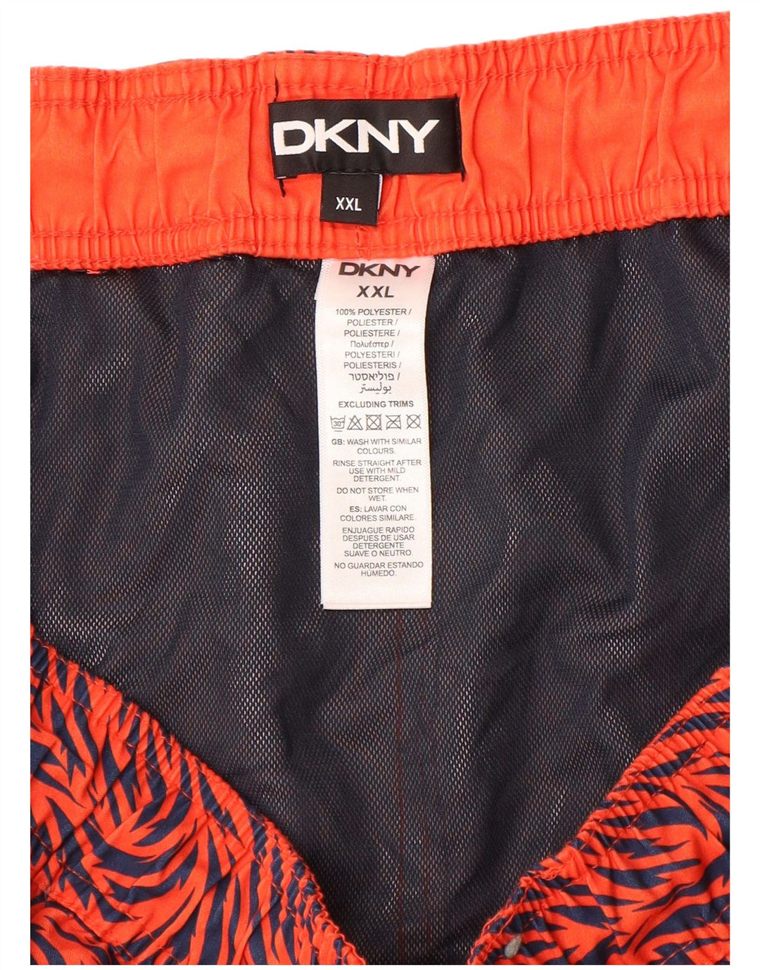 Pantaloncini da bagno da uomo Dkny 2XL Poliestere geometrico arancione