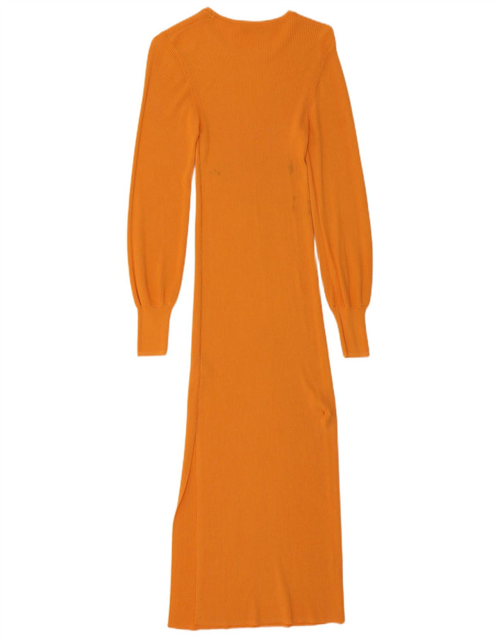 Abito maxi maglione Zara da donna UK 8 piccolo in viscosa arancione