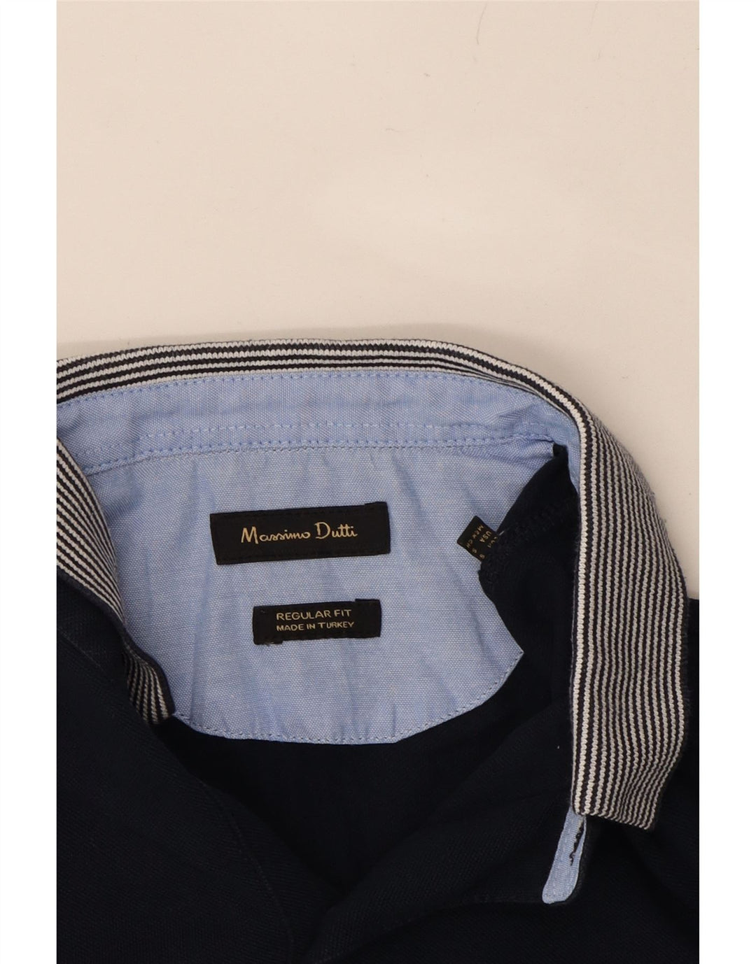 MASSIMO DUTTI Mens Regular Fit Polo Shirt Small Navy Blue Vintage Massimo Dutti and Second-Hand Massimo Dutti from Messina Hembry 