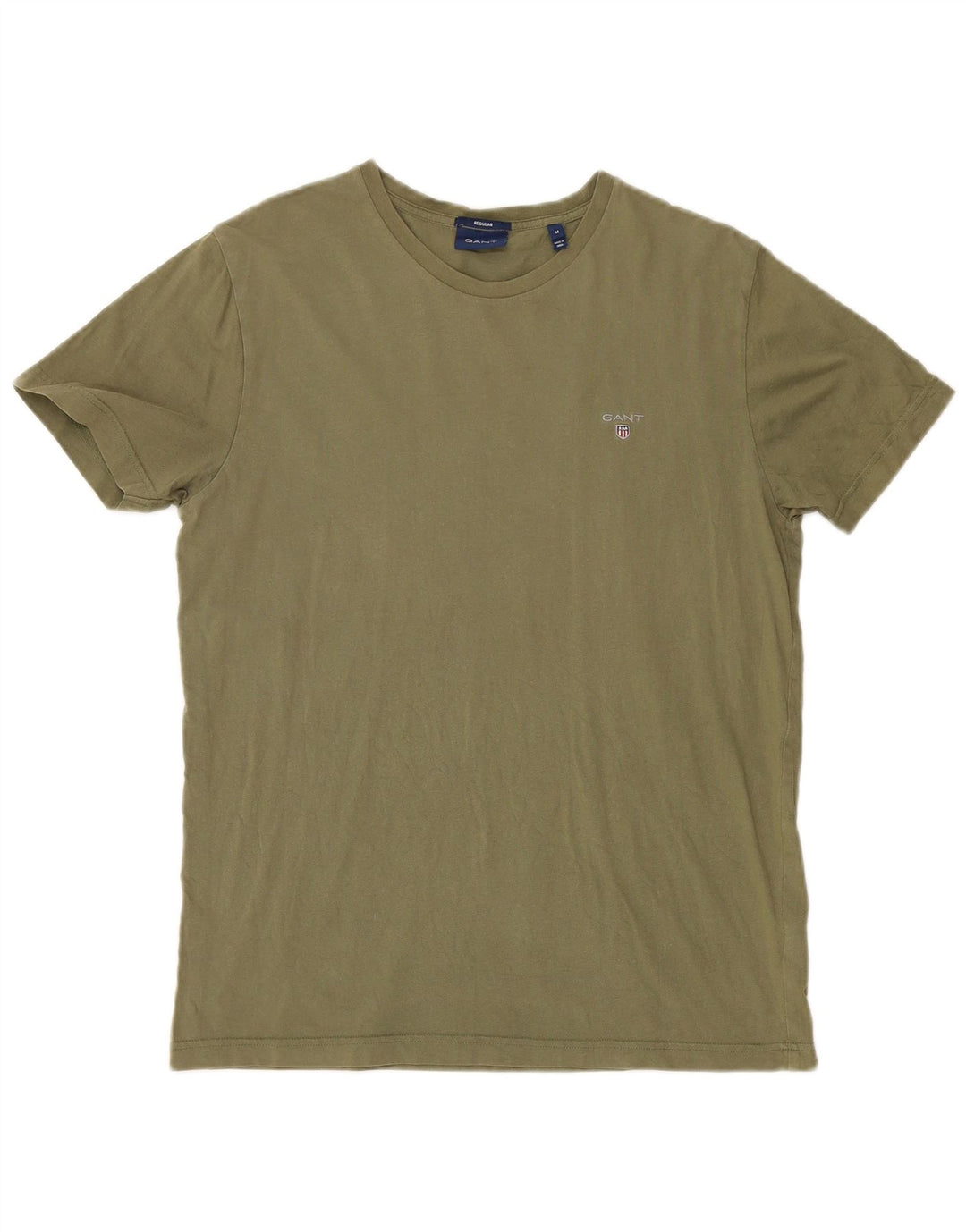 Gant T-shirt regolare da uomo Top in cotone kaki medio