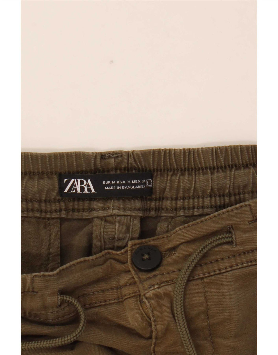Pantaloni cargo da jogging da uomo Zara medi W31 L28 cotone kaki