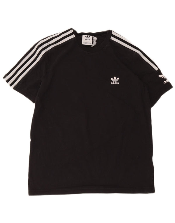 T-shirt Adidas da uomo Top media in cotone nero
