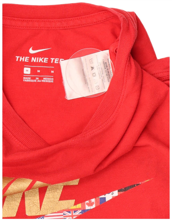 T-shirt grafica da uomo Nike Top in cotone rosso medio