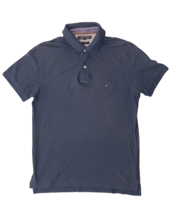 TOMMY HILFIGER Polo da uomo slim fit grande in cotone blu