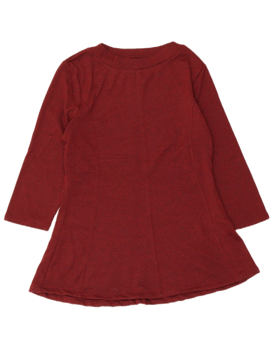 MARKS & SPENCER Camicetta da donna con maniche a 3/4 UK 12 Borgogna medio chiazzato