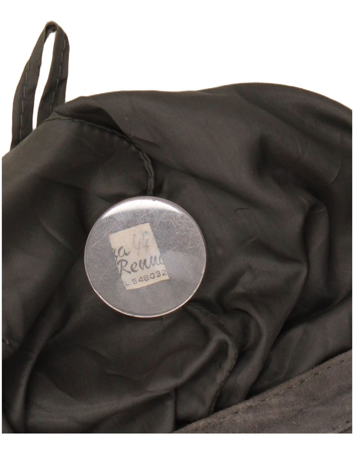 Gonna da donna in pelle scamosciata VINTAGE IT 44 W27 L26 Grigio