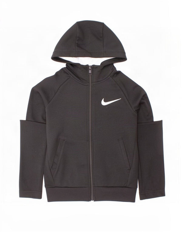 Felpa con cappuccio e zip Nike per ragazzi 3-4 anni XS poliestere color block nero