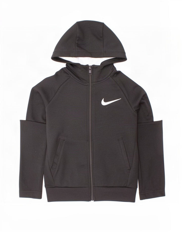 Felpa con cappuccio e zip Nike per ragazzi 3-4 anni XS poliestere color block nero