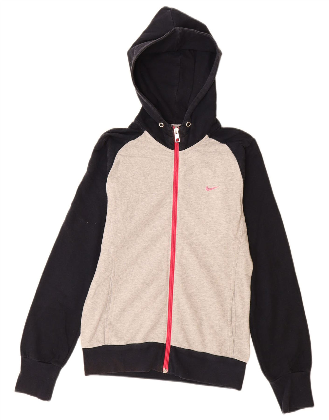 Felpa con cappuccio e zip da donna Nike UK 10 Small Grey Colourblock