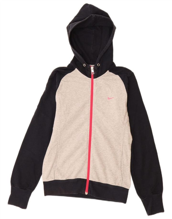 Felpa con cappuccio e zip da donna Nike UK 10 Small Grey Colourblock