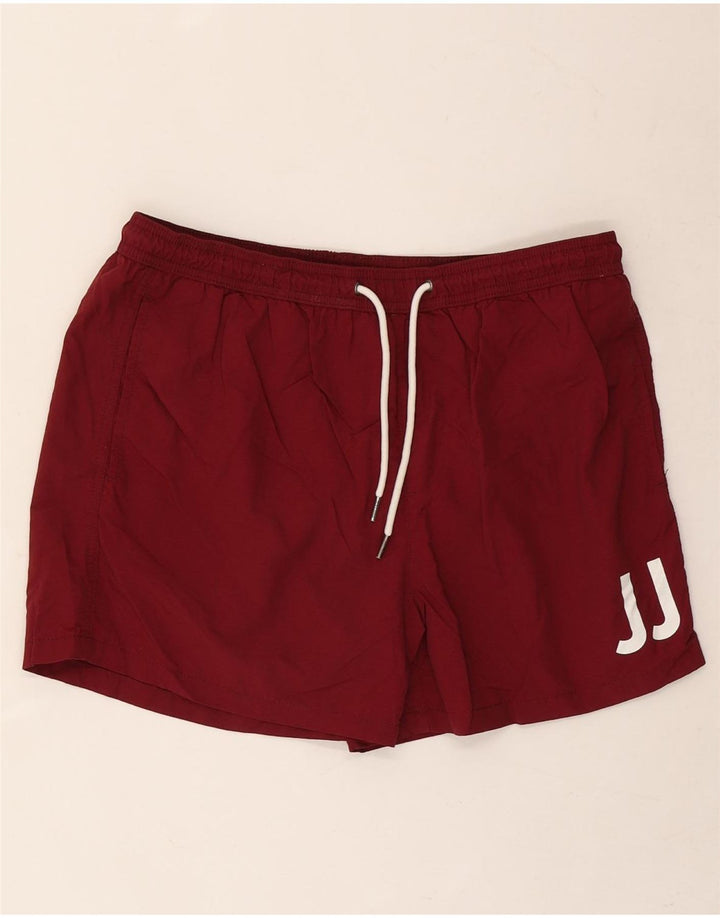 Pantaloncini da bagno grafici da uomo Jack & Jones grandi in poliestere bordeaux