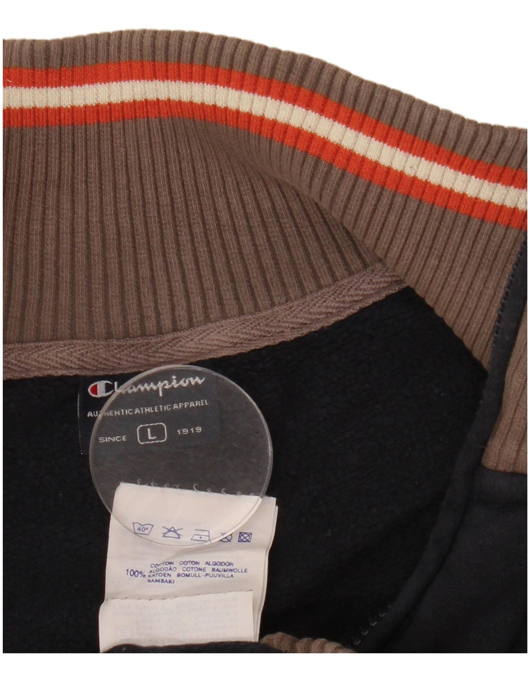 CHAMPION Felpa da uomo con collo con zip, maglione grande, colore blu navy