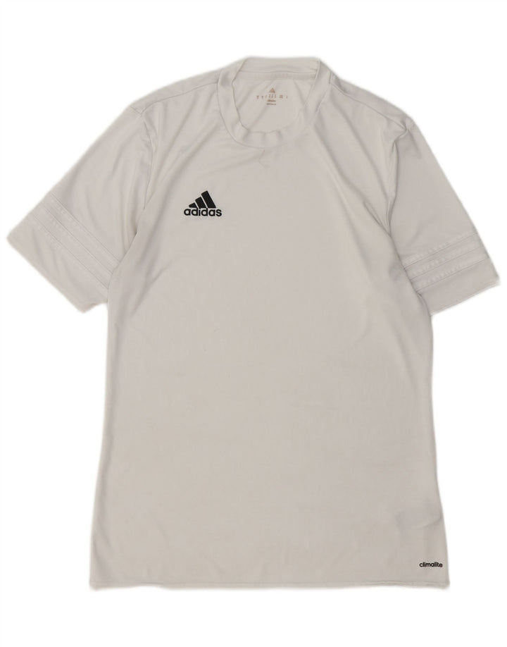 T-shirt ADIDAS da uomo Climalite Top in poliestere bianco medio
