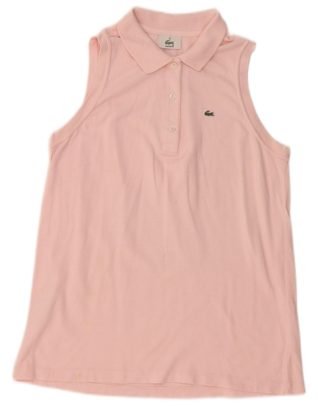 Polo senza maniche da donna LACOSTE taglia 42 grande cotone rosa