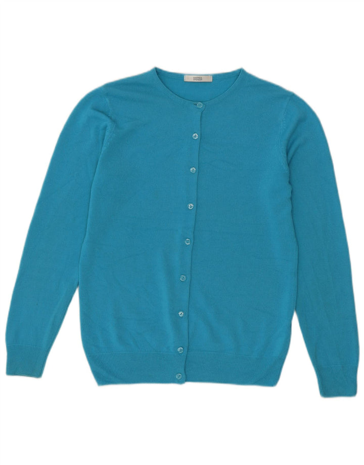 Maglione cardigan da donna Marks & Spencer UK 8 piccolo acrilico turchese