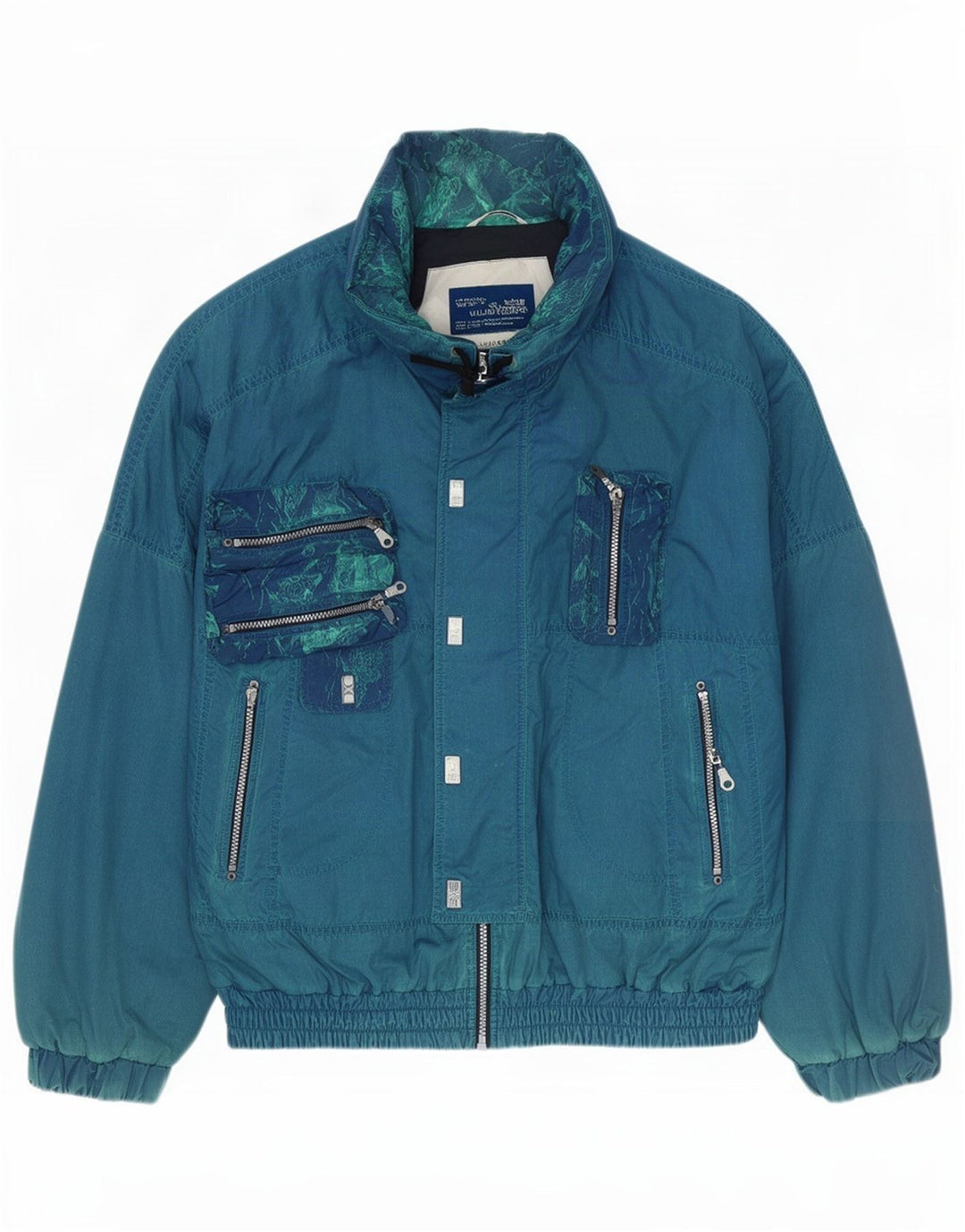Giubbotto bomber vintage da uomo IT 50 grande poliestere blu