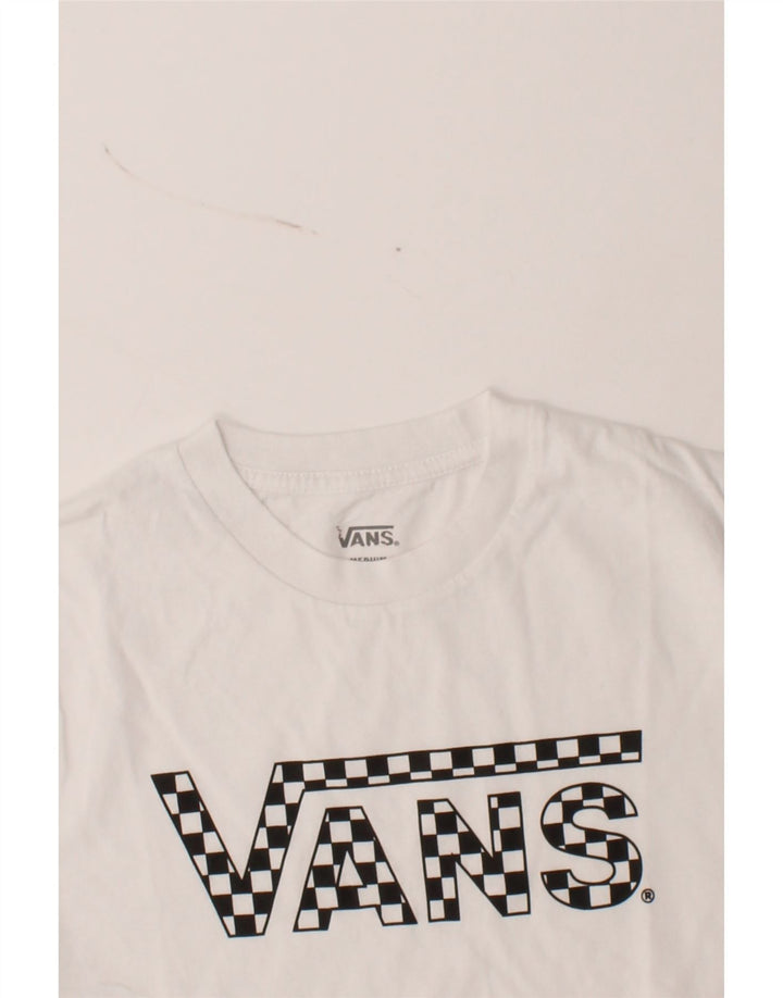 VANS Womens Graphic T-Shirt Top UK 12 Medium White Cotton Vintage Vans and Second-Hand Vans from Messina Hembry 