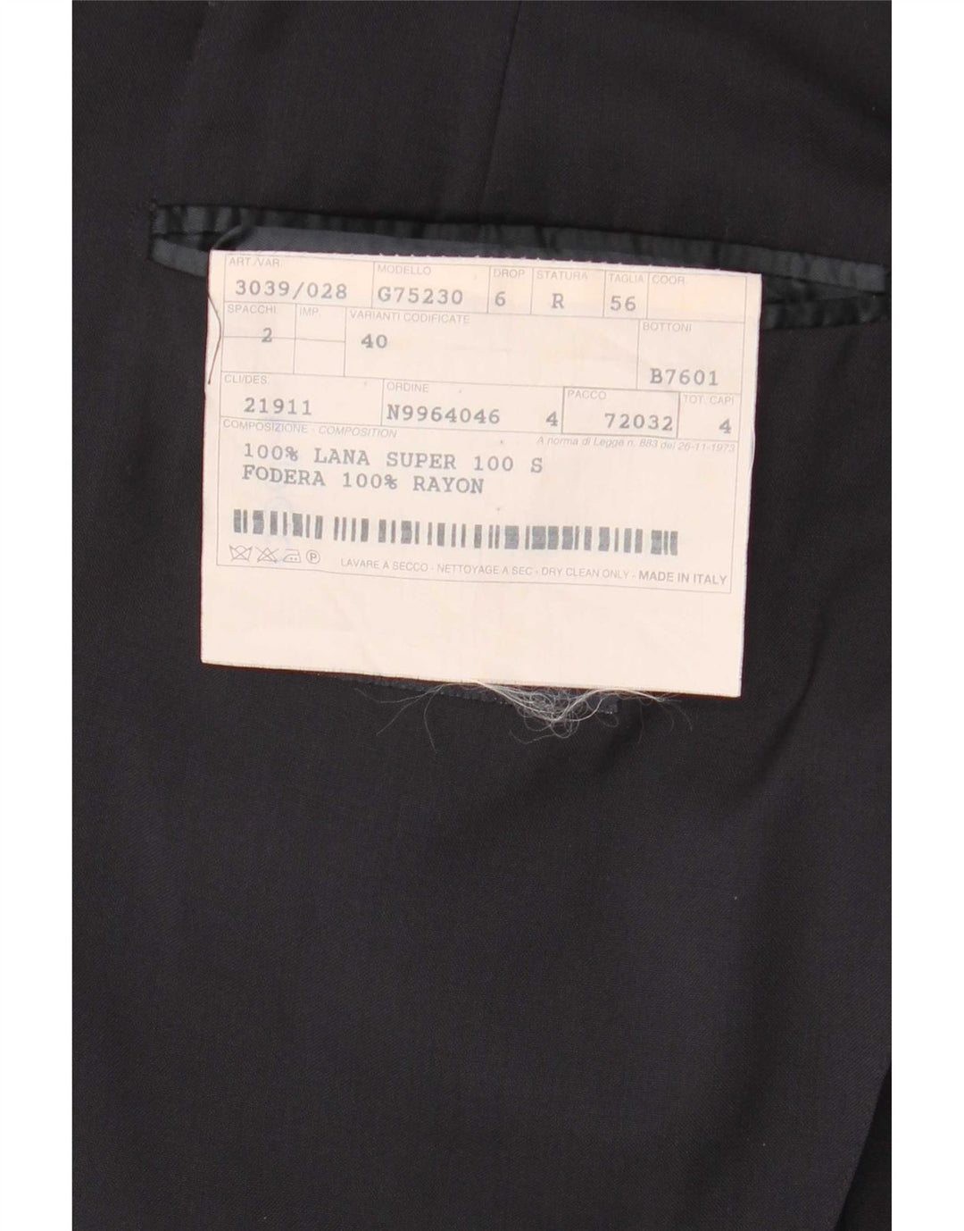 Burberry Giacca blazer da uomo a 3 bottoni IT 56 XL Lana blu navy