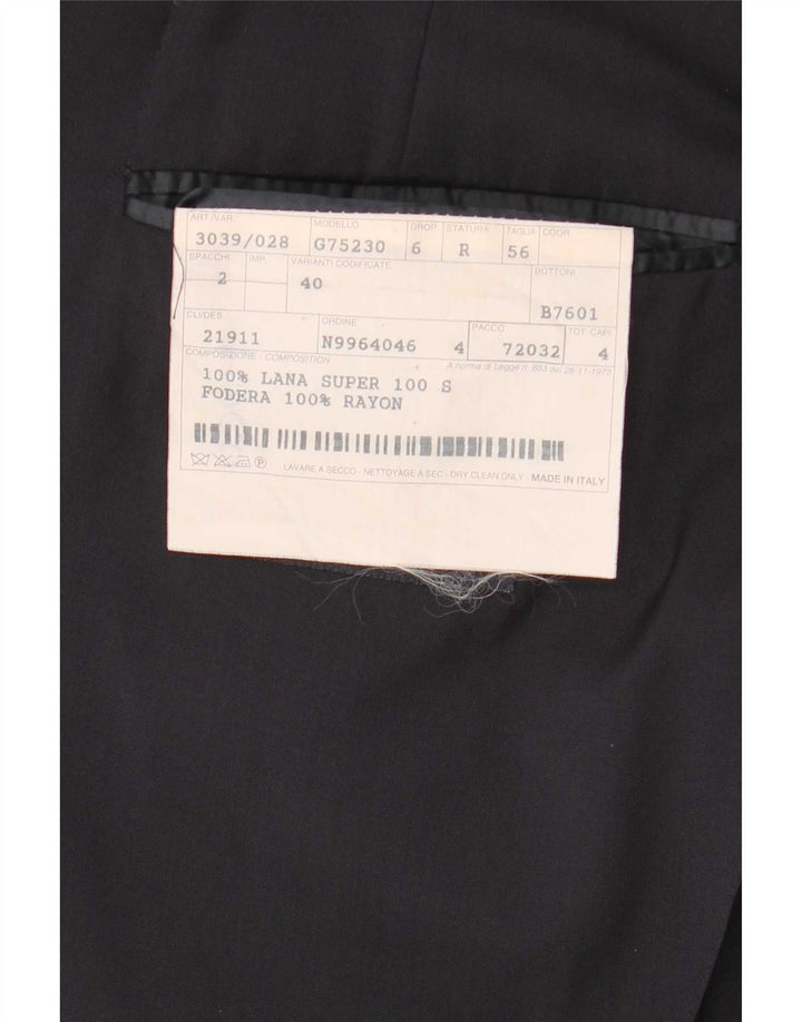 Burberry Giacca blazer da uomo a 3 bottoni IT 56 XL Lana blu navy
