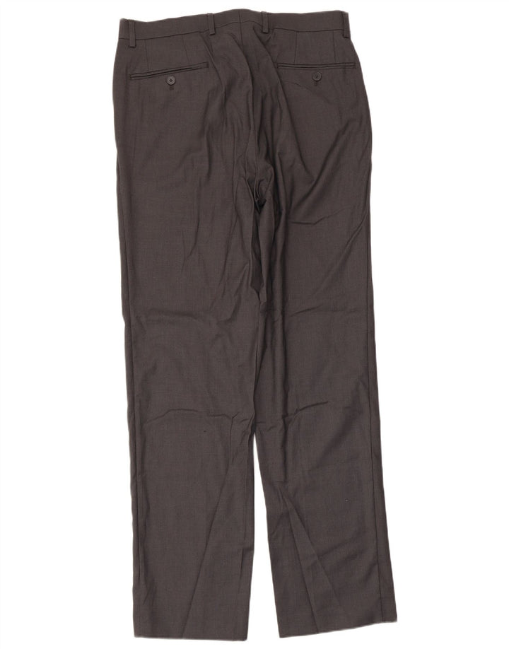 CALVIN KLEIN Pantaloni da abito dritti da uomo W32 L32 Poliestere grigio
