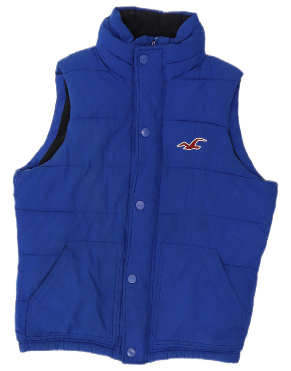 Gilet imbottito da uomo Hollister UK 38 poliestere blu medio