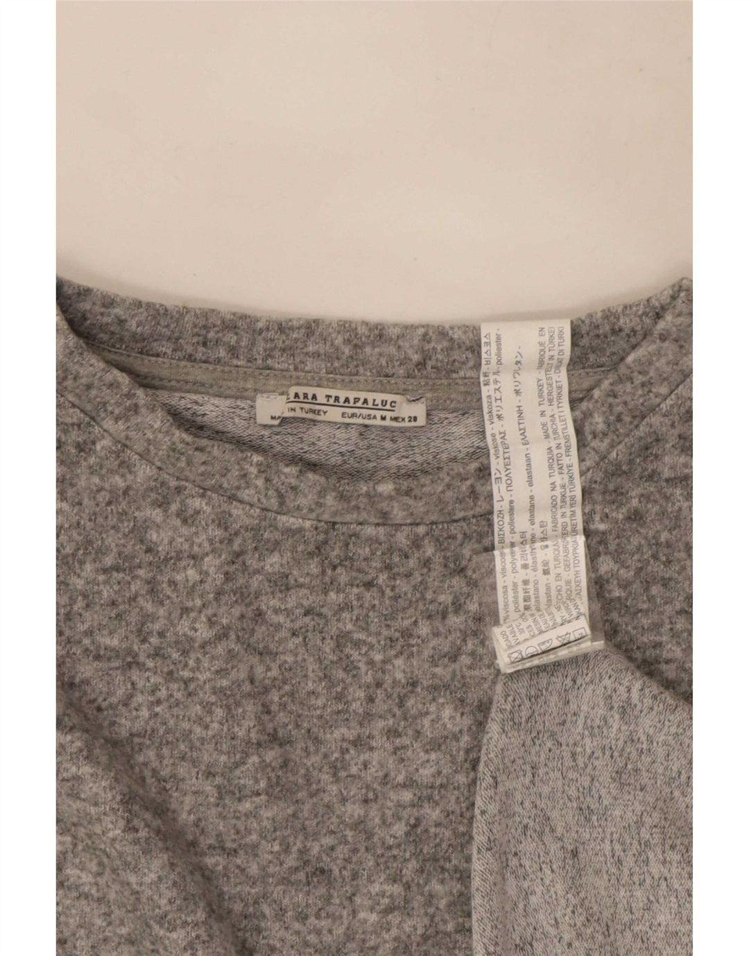 Camicetta a maniche lunghe Zara Trafaluc da donna UK 14 Grigio medio chiazzato