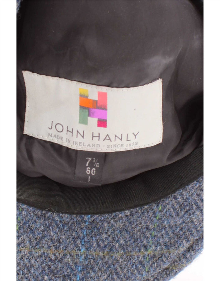 Coppola da uomo John Hanly XL blu a spina di pesce in lana nuova classica