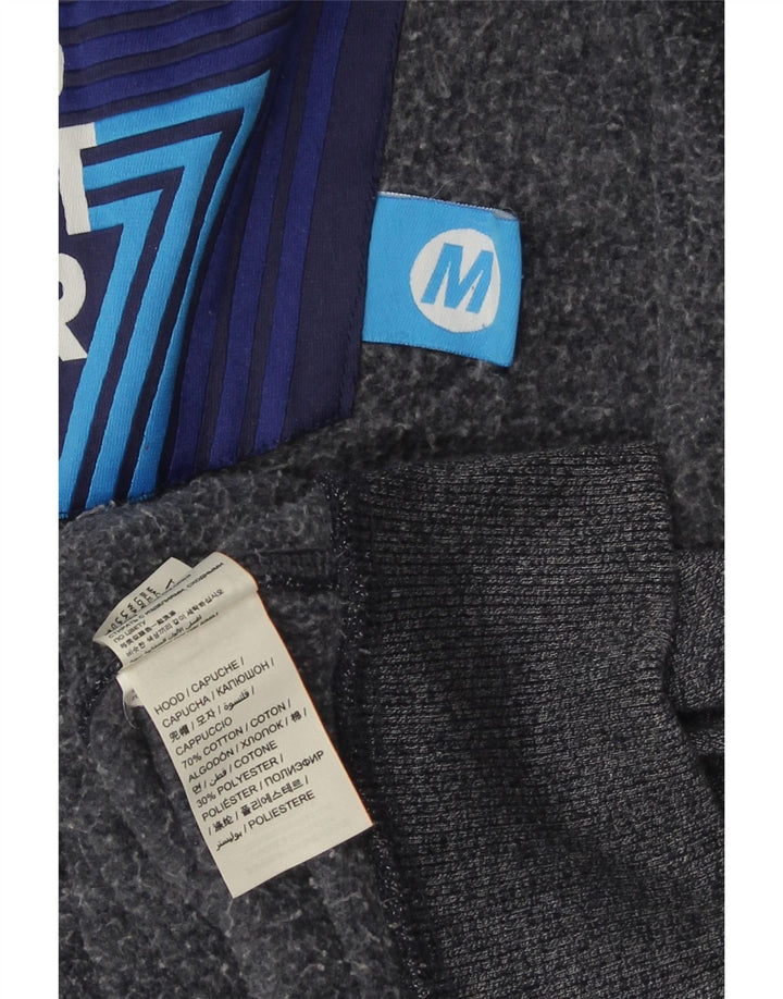 Maglione con cappuccio e zip grafica da uomo SUPERDRY in cotone blu navy medio