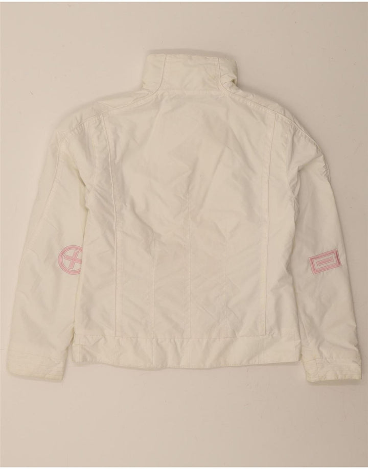 VINTAGE Womens Tracksuit Top Jacket UK 16 Large White Nylon Vintage Vintage and Second-Hand Vintage from Messina Hembry 