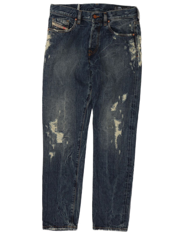 Jeans skinny slim effetto consumato Mharky da uomo Diesel W30 L32 cotone blu