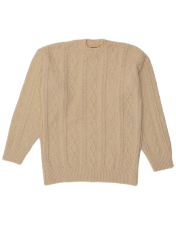 Maglione girocollo da uomo vintage piccolo beige