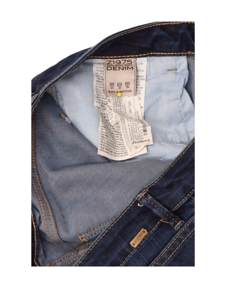 Jeans bootcut slim da donna Zara EU 44 XL W34 L34 Blu navy