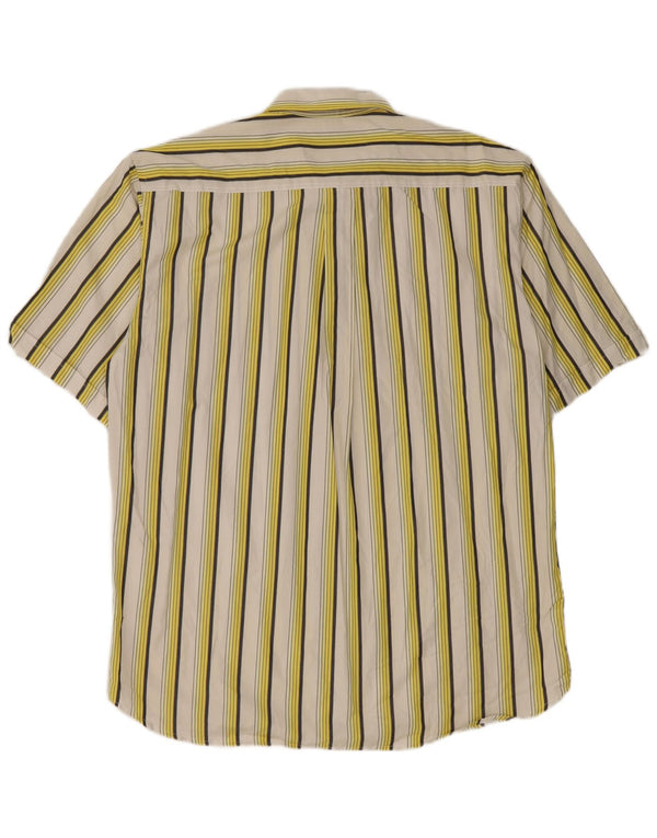 Camicia a maniche corte da uomo vintage taglia 42 16 1/2 grande cotone a righe bianche