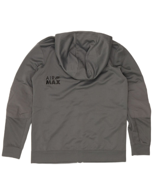 Felpa con cappuccio e zip grafica Nike da ragazzo, 12-13 anni, grande, in poliestere grigio