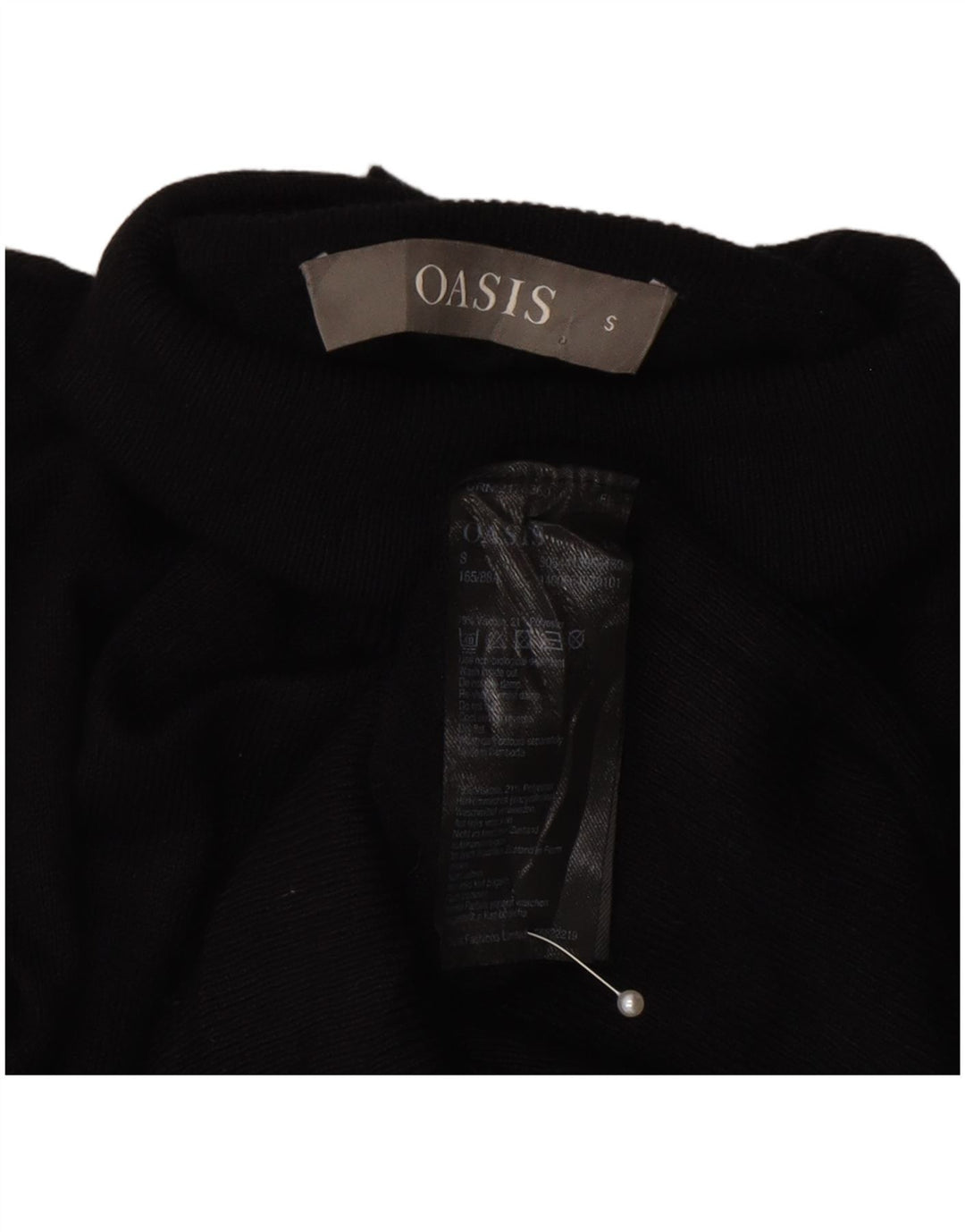 Maglione maglione a collo alto da donna Oasis UK 10 piccolo in viscosa nera