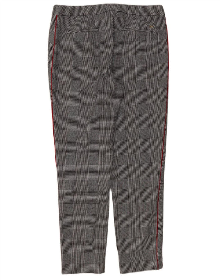 TOMMY HILFIGER Womens Slim Suit Trousers US 8 Medium W30 L29 Grey Check