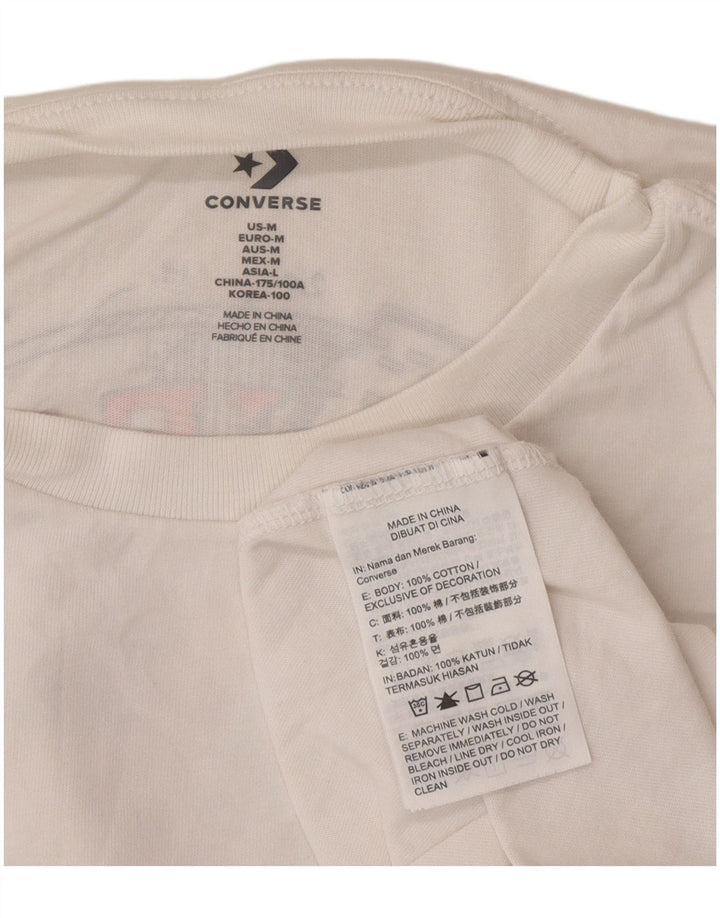 T-shirt grafica Converse da uomo Chuck Taylor Top in cotone bianco medio