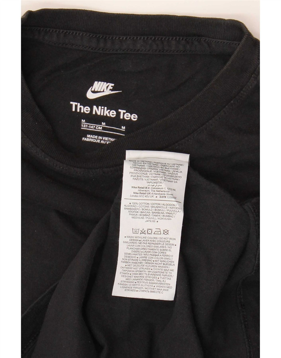 T-shirt da ragazzo Nike Top 10-11 anni cotone medio nero