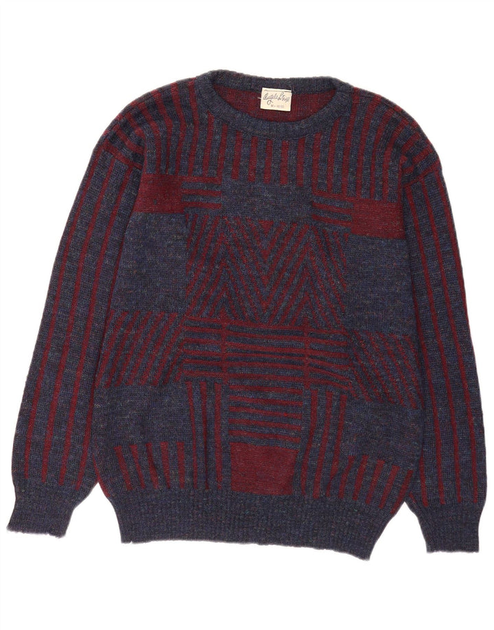 Maglione maglione girocollo da uomo Angelo Litrico EU 48/50 Blu medio geometrico