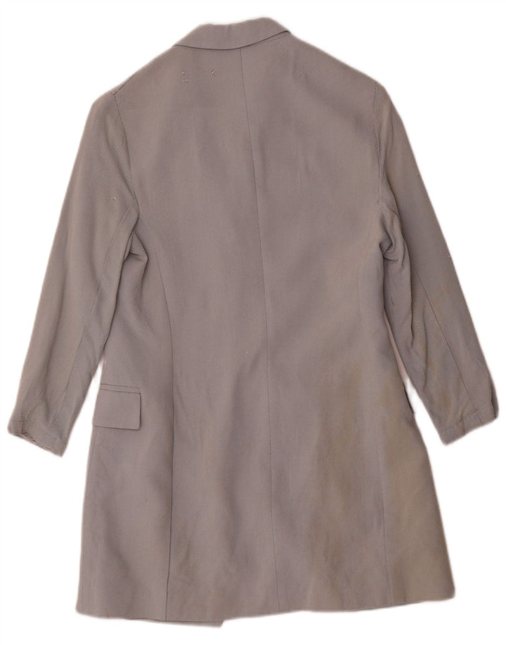 Giacca blazer a 3 bottoni lunga da donna Max & Co. UK 10 piccola viscosa grigia