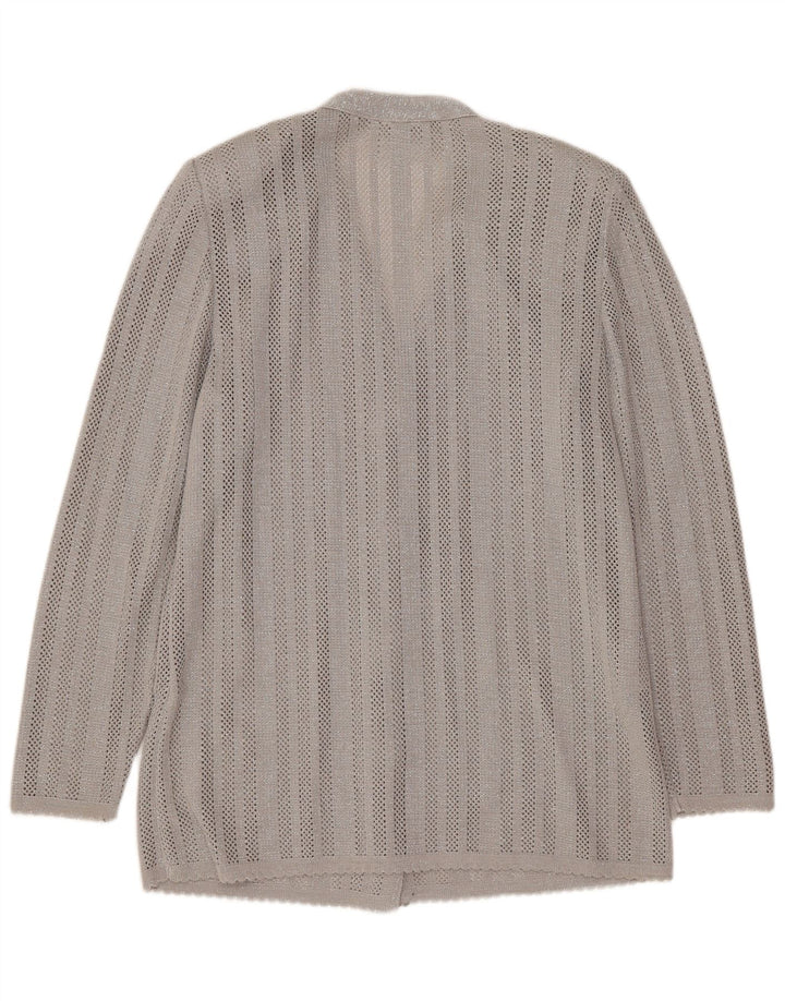 Maglione cardigan da donna LIOLA UK 12 Viscosa screziata grigio medio