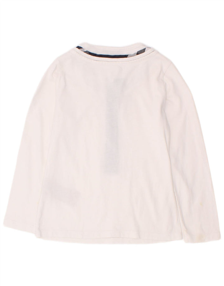Top Bambina Burberry Manica Lunga 4-5 Anni Cotone Bianco