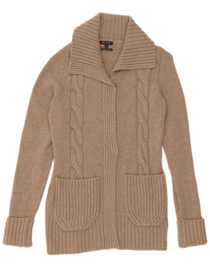 Maglione cardigan da donna Massimo Dutti UK 10 piccolo grigio lana