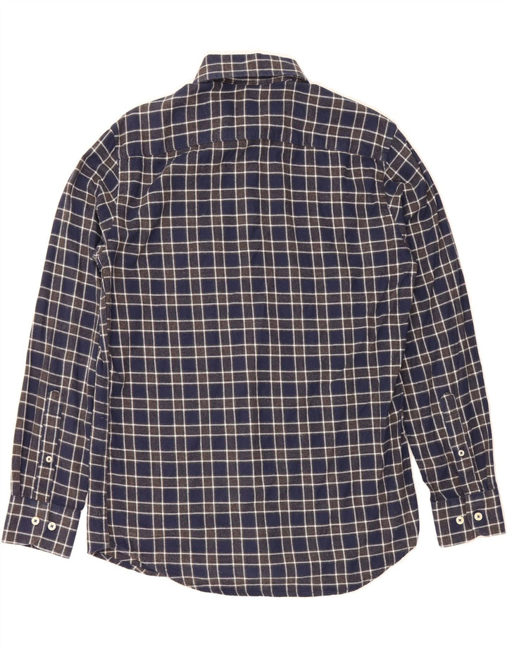 CARRERA Mens Regular Fit Shirt Medium Navy Blue Check Cotton Vintage Carrera and Second-Hand Carrera from Messina Hembry 