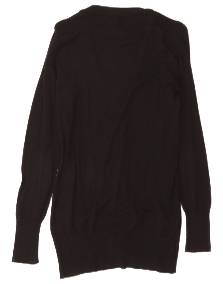 Maglione cardigan lungo da donna Zara UK 14 viscosa nera media