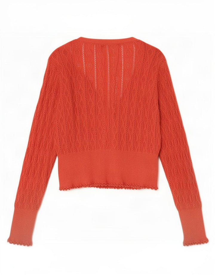Maglione cardigan oversize da donna Oasis UK 14 Cotone arancione medio